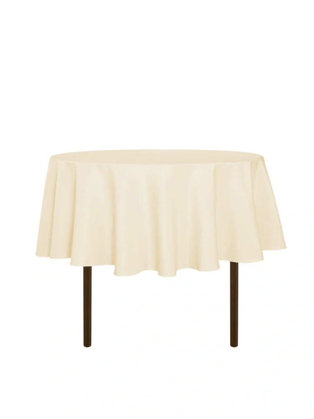 Round Tablecloth Water Resistant Spill-Proof Polyester 48” ROUND - BEIGE